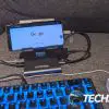 The Plugable UDS-7IN1 USB-C Phone Stand Docking Station with keyboard and mouse attached to a Huawei P40 Pro Android smartphone. The Plugable UDS-7IN1 USB-C Phone Stand Docking Station with keyboard and mouse attached to a Huawei P40 Pro Android smartphone