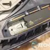 The Seagate FireCuda 530 M.2 SSD in place in the expansion slot on the bottom of the PlayStation 5 console. The Seagate FireCuda 530 M.2 SSD in place in the expansion slot on the bottom of the PlayStation 5 console