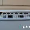 The ports on the back of the Lenovo IdeaCentre Mini Desktop computer