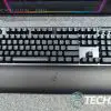 The Razer BlackWidow V4 Pro mechanical gaming keyboard with the included magnetic plush leatherette wrist rest attached. The Razer BlackWidow V4 Pro mechanical gaming keyboard with the included magnetic plush leatherette wrist rest attached