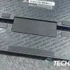 The included wrist rest attaches magnetically to the underside of the Razer BlackWidow V4 Pro mechanical gaming keyboard. The included wrist rest attaches magnetically to the underside of the Razer BlackWidow V4 Pro mechanical gaming keyboard