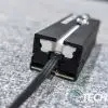 The aRGB cable and port on the end of the Seagate Lightsaber Legends Special Edition FireCuda PCIe Gen4 NVMe SSD. The aRGB cable and port on the end of the Seagate Lightsaber Legends Special Edition FireCuda PCIe Gen4 NVMe SSD