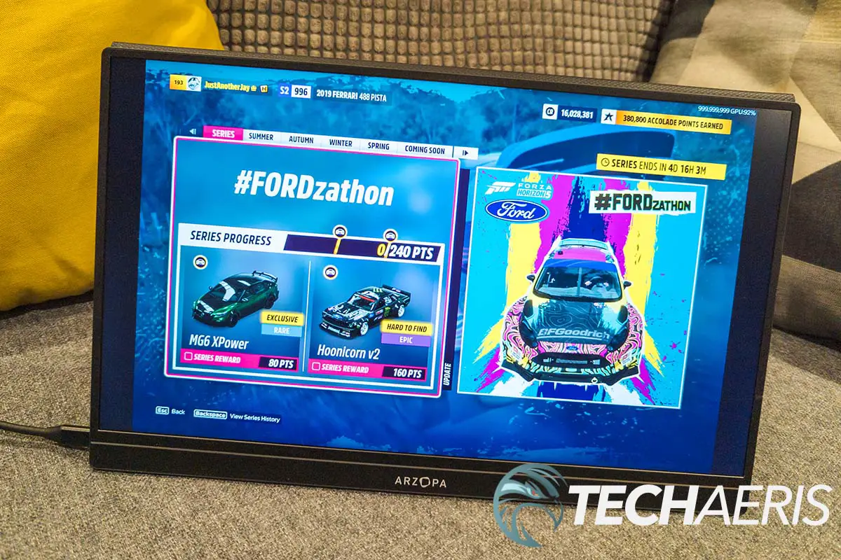 The display on the Arzopa G1 Game 15.6" Portable Gaming Monitor