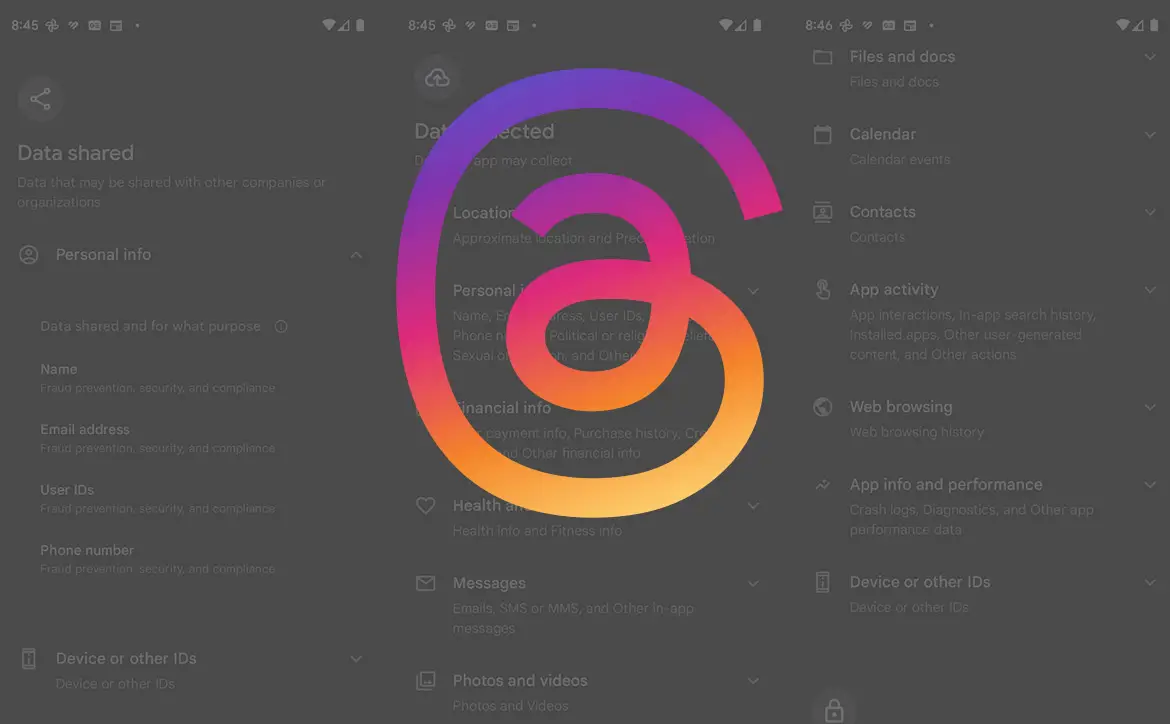 Meta's Threads by Instagram permissions
