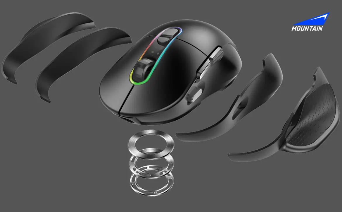 The MOUNTAIN Makula Max modular wireless gaming mouse